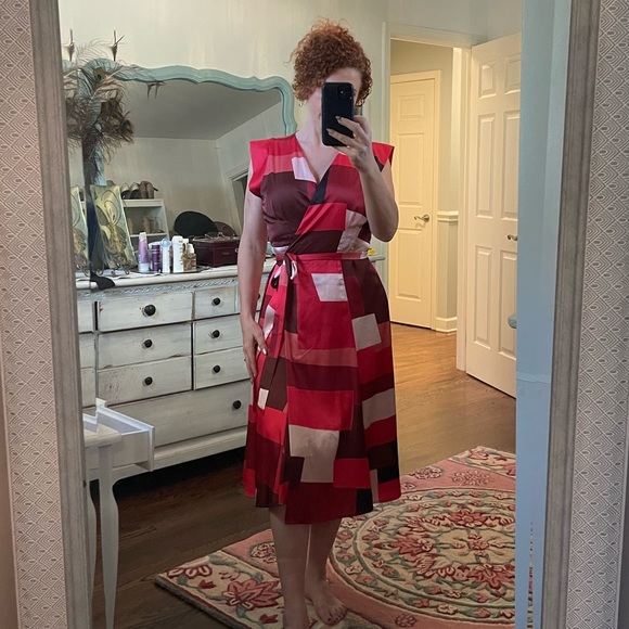 Hutch silk color block wrap dress - Picture 4 of 5